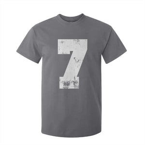 Number 7 T Shirt For Kid Matching 67 Meme 7th Birthday 7 Years TS10 Charcoal Print Your Wear