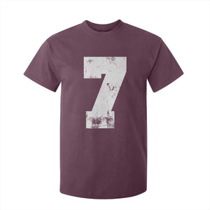 Number 7 T Shirt For Kid Matching 67 Meme 7th Birthday 7 Years TS10 Maroon Print Your Wear
