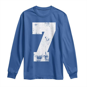 Number 7 Long Sleeve Shirt Matching 67 Meme 7th Birthday 7 Years TS10 Royal Blue Print Your Wear
