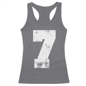 Number 7 Racerback Tank Top Matching 67 Meme 7th Birthday 7 Years TS10 Charcoal Print Your Wear
