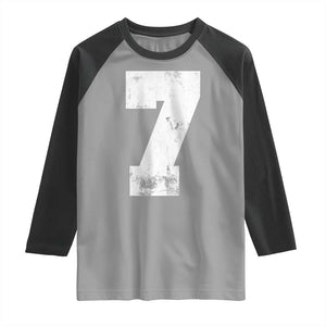 Number 7 Raglan Shirt Matching 67 Meme 7th Birthday 7 Years TS10 Sport Gray Black Print Your Wear
