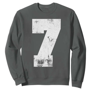 Number 7 Sweatshirt Matching 67 Meme 7th Birthday 7 Years TS10 Dark Heather Print Your Wear