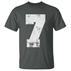 Number 7 T Shirt Matching 67 Meme 7th Birthday 7 Years TS10 Dark Heather Print Your Wear