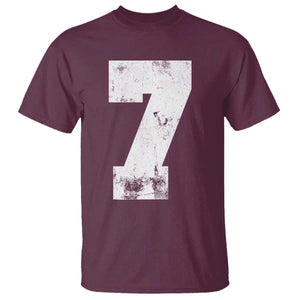 Number 7 T Shirt Matching 67 Meme 7th Birthday 7 Years TS10 Maroon Print Your Wear
