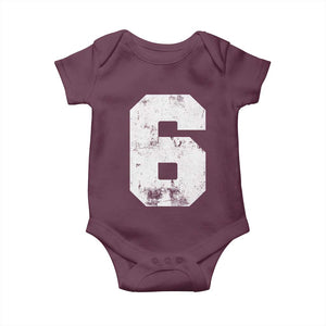 Number 6 Baby Onesie Matching 67 Meme 6th Birthday 6 Years TS10 Maroon Print Your Wear