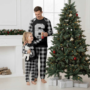 Number 6 Plaid Pajama Set Matching 67 Meme 6th Birthday 6 Years TS10 White Plaid Print Your Wear