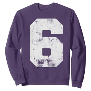Number 6 Sweatshirt Matching 67 Meme 6th Birthday 6 Years TS10 Purple Print Your Wear