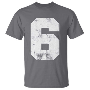 Number 6 T Shirt Matching 67 Meme 6th Birthday 6 Years TS10 Charcoal Print Your Wear