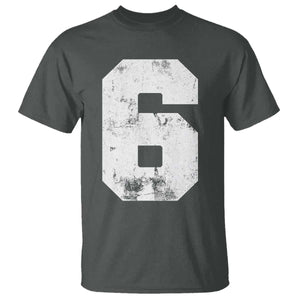 Number 6 T Shirt Matching 67 Meme 6th Birthday 6 Years TS10 Dark Heather Print Your Wear