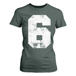 Number 6 T Shirt For Women Matching 67 Meme 6th Birthday 6 Years TS10 Dark Forest Green Print Your Wear