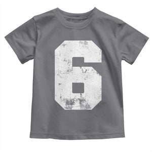 Number 6 Toddler T Shirt Matching 67 Meme 6th Birthday 6 Years TS10 Charcoal Print Your Wear