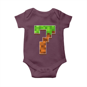 Number 7 Baby Onesie Game Matching 67 Meme Costume 7th Birthday 7 Years TS10 Maroon Print Your Wear