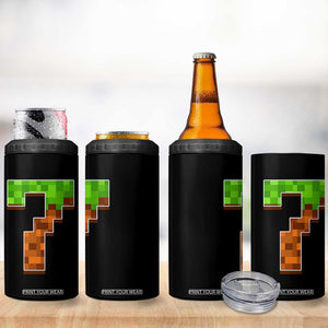 Number 7 4 in 1 Can Cooler Tumbler Game Matching 67 Meme Costume 7th Birthday 7 Years TS10 Print Your Wear