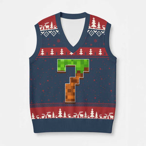 Number 7 V-Neck Knit Sweater Vest Game Matching 67 Meme Costume 7th Birthday 7 Years TS10 Navy Red Print Your Wear