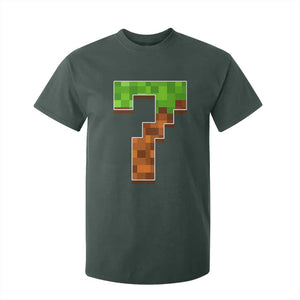 Number 7 T Shirt For Kid Game Matching 67 Meme Costume 7th Birthday 7 Years TS10 Dark Forest Green Print Your Wear