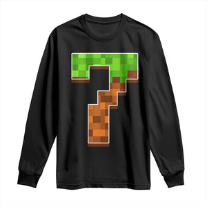 Number 7 Long Sleeve Shirt Game Matching 67 Meme Costume 7th Birthday 7 Years TS10 Black Print Your Wear