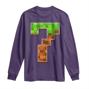 Number 7 Long Sleeve Shirt Game Matching 67 Meme Costume 7th Birthday 7 Years TS10 Purple Print Your Wear