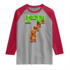 Number 7 Raglan Shirt Game Matching 67 Meme Costume 7th Birthday 7 Years TS10 Sport Gray Red Print Your Wear