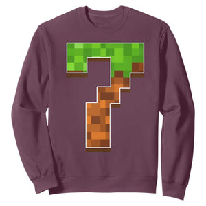 Number 7 Sweatshirt Game Matching 67 Meme Costume 7th Birthday 7 Years TS10 Maroon Print Your Wear