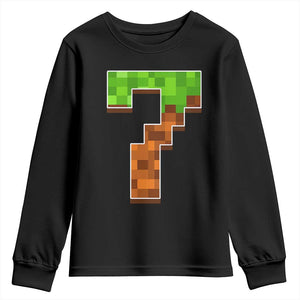 Number 7 Youth Sweatshirt Game Matching 67 Meme Costume 7th Birthday 7 Years TS10 Black Print Your Wear