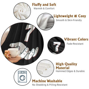 Number 7 Throw Blanket Matching 67 Meme Costume 7th Birthday 7 Years TS10 Print Your Wear