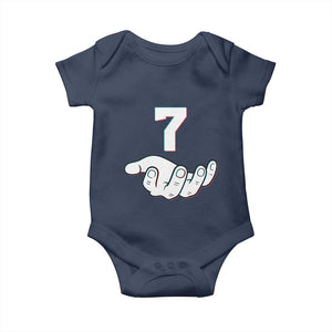 Number 7 Baby Onesie Matching 67 Meme Costume 7th Birthday 7 Years TS10 Navy Print Your Wear