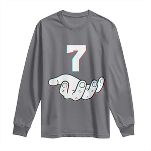 Number 7 Long Sleeve Shirt Matching 67 Meme Costume 7th Birthday 7 Years TS10 Charcoal Print Your Wear
