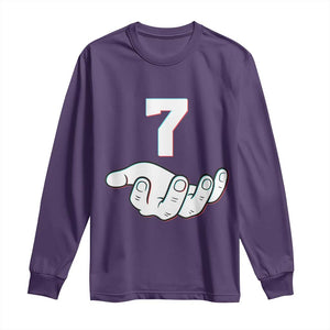 Number 7 Long Sleeve Shirt Matching 67 Meme Costume 7th Birthday 7 Years TS10 Purple Print Your Wear