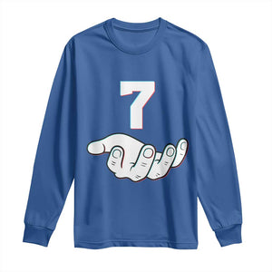 Number 7 Long Sleeve Shirt Matching 67 Meme Costume 7th Birthday 7 Years TS10 Royal Blue Print Your Wear