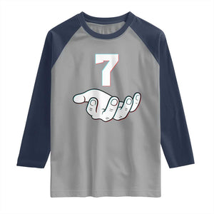 Number 7 Raglan Shirt Matching 67 Meme Costume 7th Birthday 7 Years TS10 Sport Gray Navy Print Your Wear