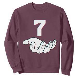 Number 7 Sweatshirt Matching 67 Meme Costume 7th Birthday 7 Years TS10 Maroon Print Your Wear