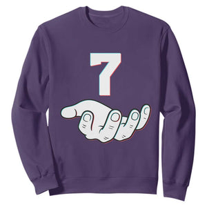 Number 7 Sweatshirt Matching 67 Meme Costume 7th Birthday 7 Years TS10 Purple Print Your Wear