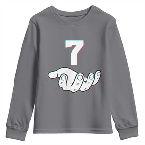 Number 7 Youth Sweatshirt Matching 67 Meme Costume 7th Birthday 7 Years TS10 Charcoal Print Your Wear