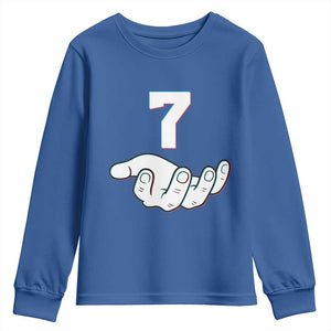 Number 7 Youth Sweatshirt Matching 67 Meme Costume 7th Birthday 7 Years TS10 Royal Blue Print Your Wear