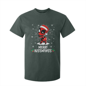 Funny Christmas T Shirt For Kid Merry Kissmyass Cute Spider-Women Santa Sarcastic Xmas TS10 Dark Forest Green Print Your Wear