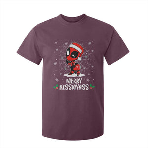 Funny Christmas T Shirt For Kid Merry Kissmyass Cute Spider-Women Santa Sarcastic Xmas TS10 Maroon Print Your Wear