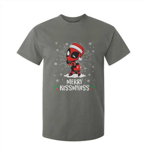 Funny Christmas T Shirt For Kid Merry Kissmyass Cute Spider-Women Santa Sarcastic Xmas TS10 Military Green Print Your Wear
