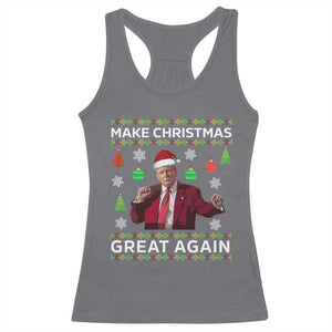 Funny Christmas Trump Racerback Tank Top Make Christmas Great Again Ugly Christmas Sweater Dancing Trump TS10 Charcoal Print Your Wear
