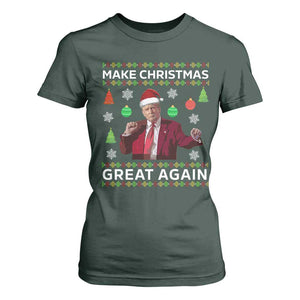 Funny Christmas Trump T Shirt For Women Make Christmas Great Again Ugly Christmas Sweater Dancing Trump TS10 Dark Forest Green Print Your Wear