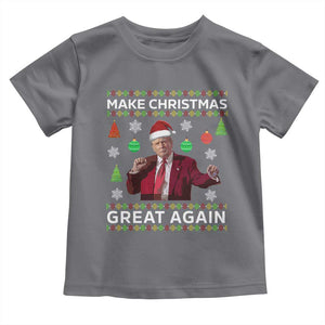 Funny Christmas Trump Toddler T Shirt Make Christmas Great Again Ugly Christmas Sweater Dancing Trump TS10 Charcoal Print Your Wear