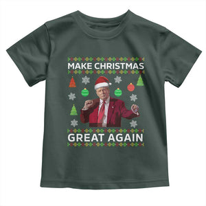 Funny Christmas Trump Toddler T Shirt Make Christmas Great Again Ugly Christmas Sweater Dancing Trump TS10 Dark Forest Green Print Your Wear