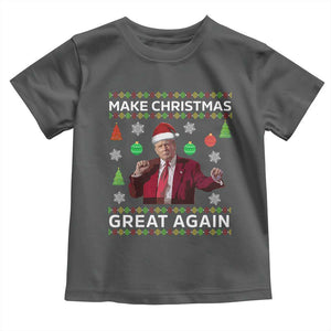 Funny Christmas Trump Toddler T Shirt Make Christmas Great Again Ugly Christmas Sweater Dancing Trump TS10 Dark Heather Print Your Wear