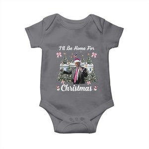 Funny Christmas Trump Baby Onesie Coquette Tree Bow Ill Be Home For Christmas 2024 Daddy's Home TS10 Charcoal Print Your Wear
