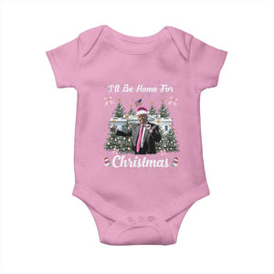 Funny Christmas Trump Baby Onesie Coquette Tree Bow Ill Be Home For Christmas 2024 Daddy's Home TS10 Light Pink Print Your Wear