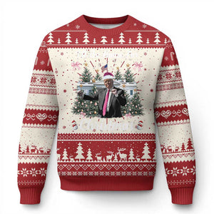Funny Xmas Trump Ugly Christmas Sweater Coquette Tree Bow Ill Be Home For Christmas 2024 Daddy's Home TS10 Red Print Your Wear