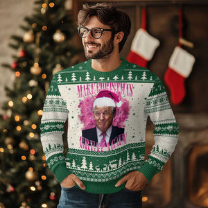 Funny Christmas Trump Ugly Christmas Sweater Funny Make Christmas Great Again Trump Santa Xmas 2024 TS10 Green Print Your Wear