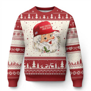 Funny Trump Ugly Christmas Sweater Make Christmas Great Again Retro Santa Pajamas TS10 Red Print Your Wear