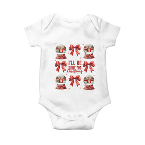 Funny Christmas Trump Baby Onesie Ill Be Home For Christmas 2024 Daddy's Home Coquette Bow TS10 White Print Your Wear