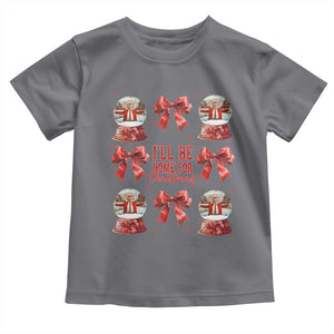 Funny Christmas Trump Toddler T Shirt Ill Be Home For Christmas 2024 Daddy's Home Coquette Bow TS10 Charcoal Print Your Wear