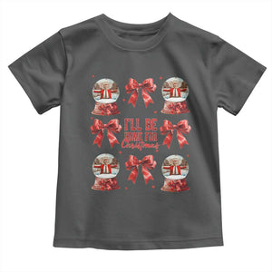 Funny Christmas Trump Toddler T Shirt Ill Be Home For Christmas 2024 Daddy's Home Coquette Bow TS10 Dark Heather Print Your Wear